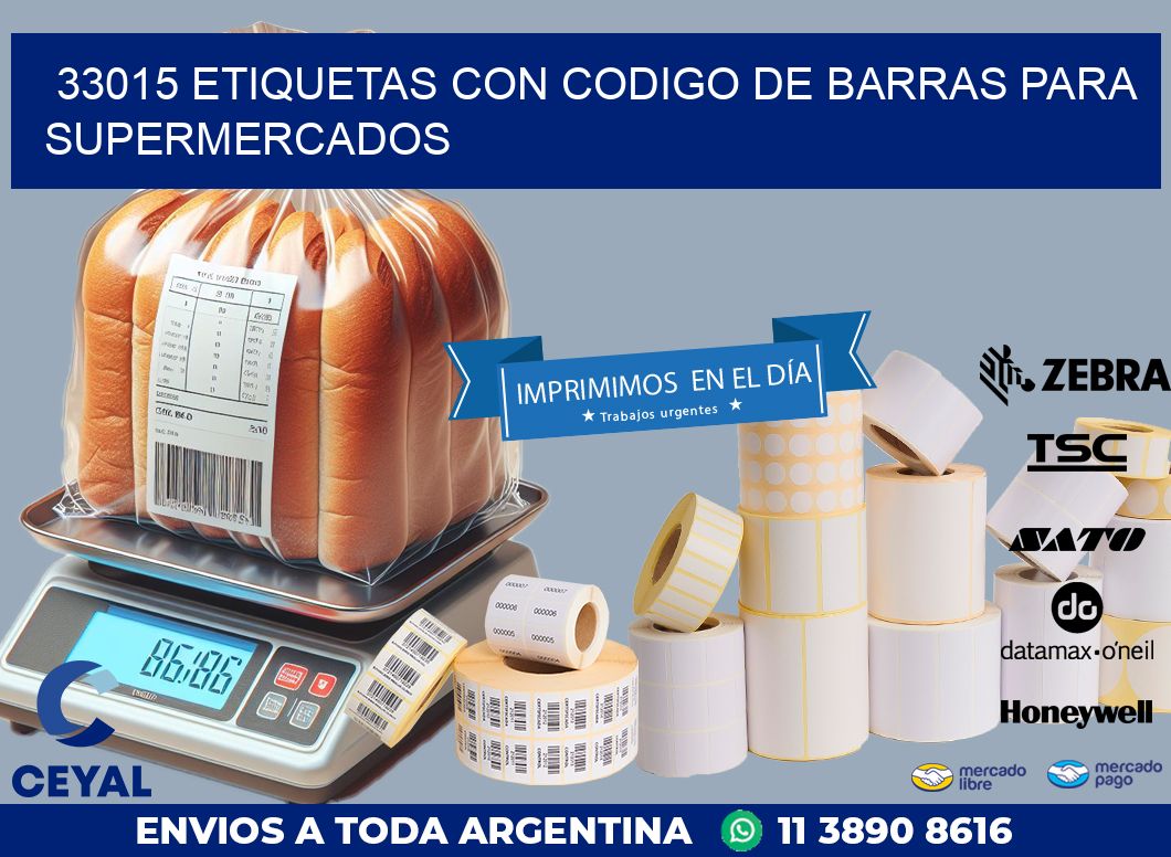 33015 ETIQUETAS CON CODIGO DE BARRAS PARA SUPERMERCADOS