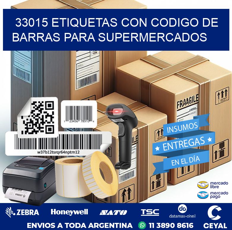 33015 ETIQUETAS CON CODIGO DE BARRAS PARA SUPERMERCADOS
