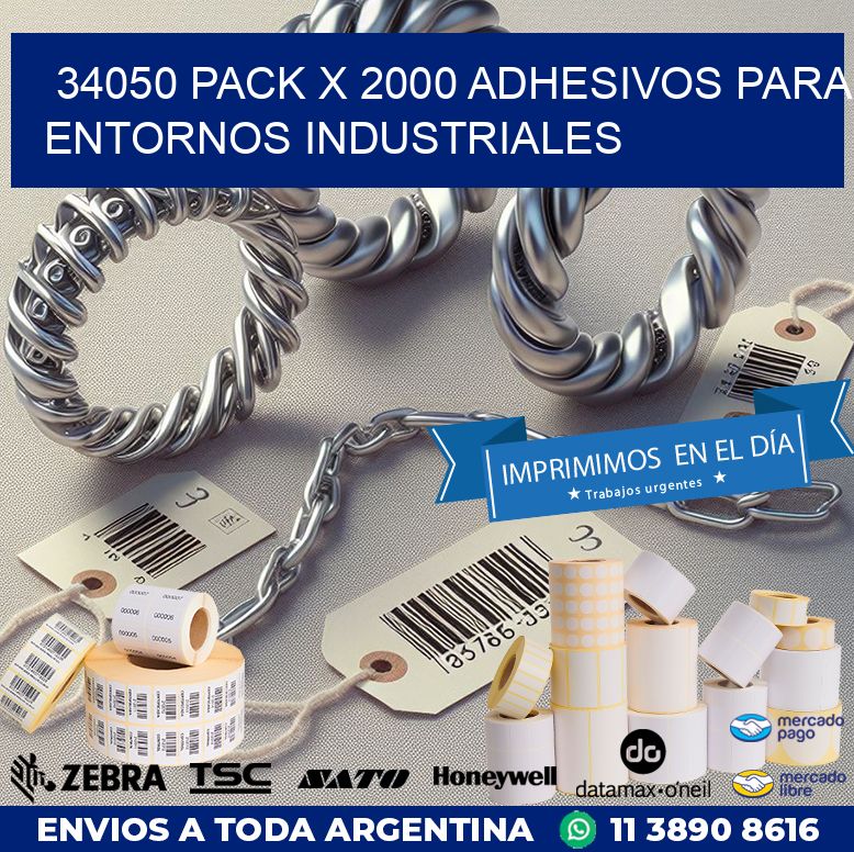 34050 PACK X 2000 ADHESIVOS PARA ENTORNOS INDUSTRIALES