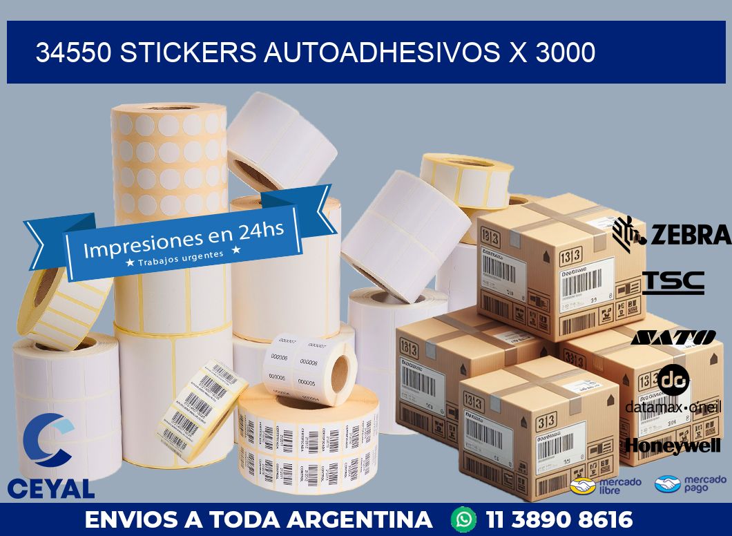 34550 STICKERS AUTOADHESIVOS X 3000