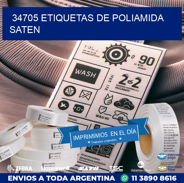 34705 ETIQUETAS DE POLIAMIDA SATEN