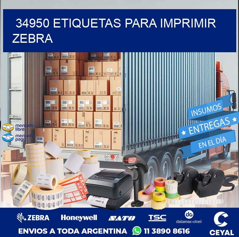 34950 ETIQUETAS PARA IMPRIMIR ZEBRA