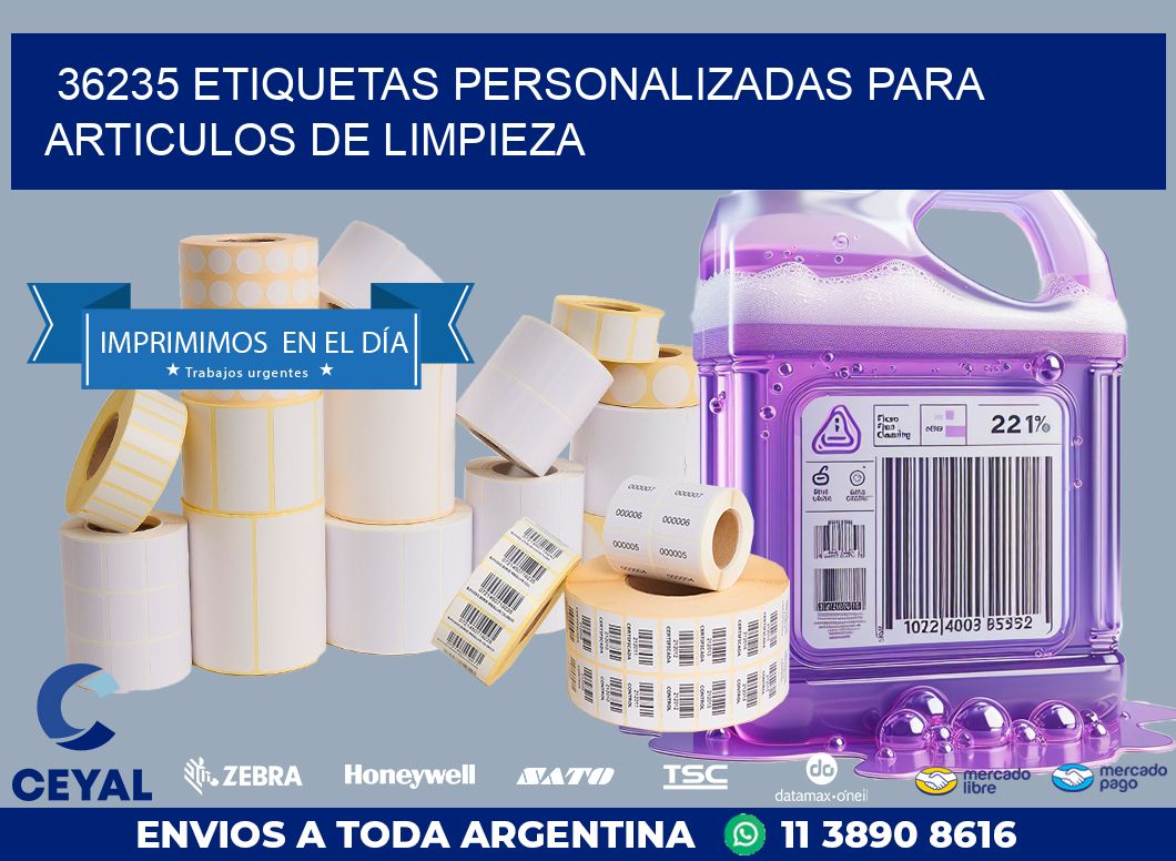 36235 ETIQUETAS PERSONALIZADAS PARA ARTICULOS DE LIMPIEZA