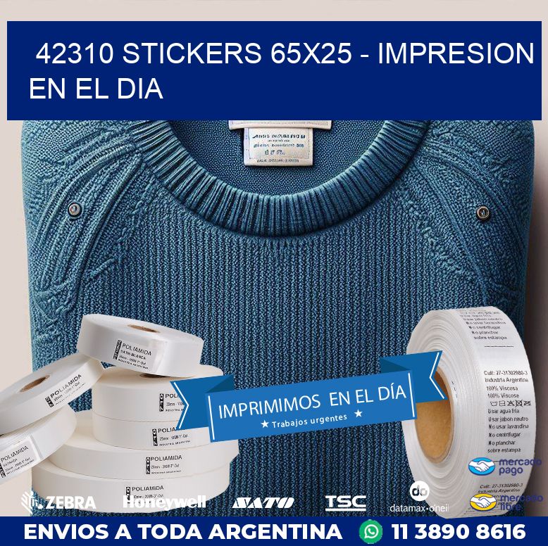 42310 STICKERS 65x25 - IMPRESION EN EL DIA