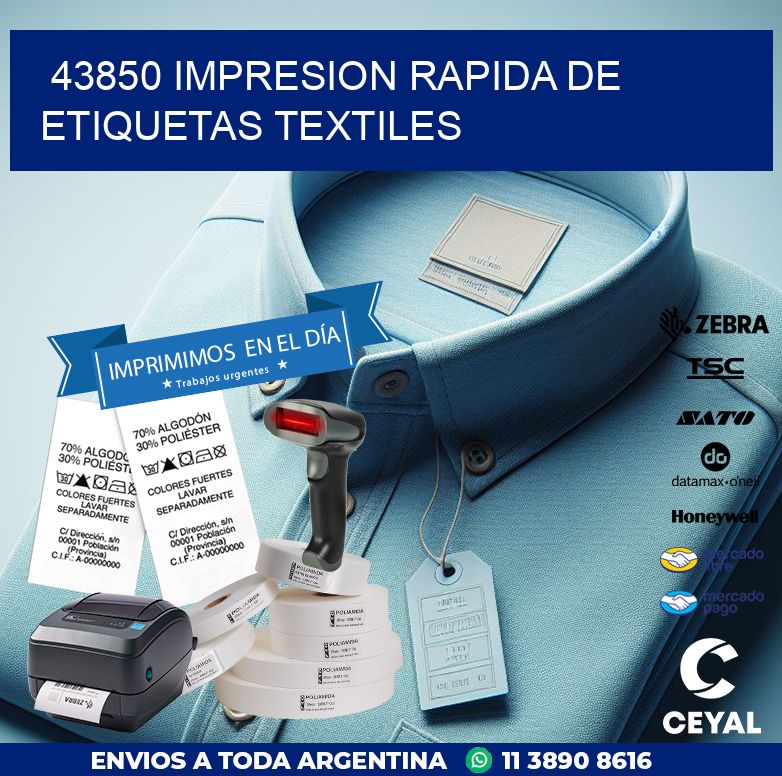 43850 IMPRESION RAPIDA DE ETIQUETAS TEXTILES