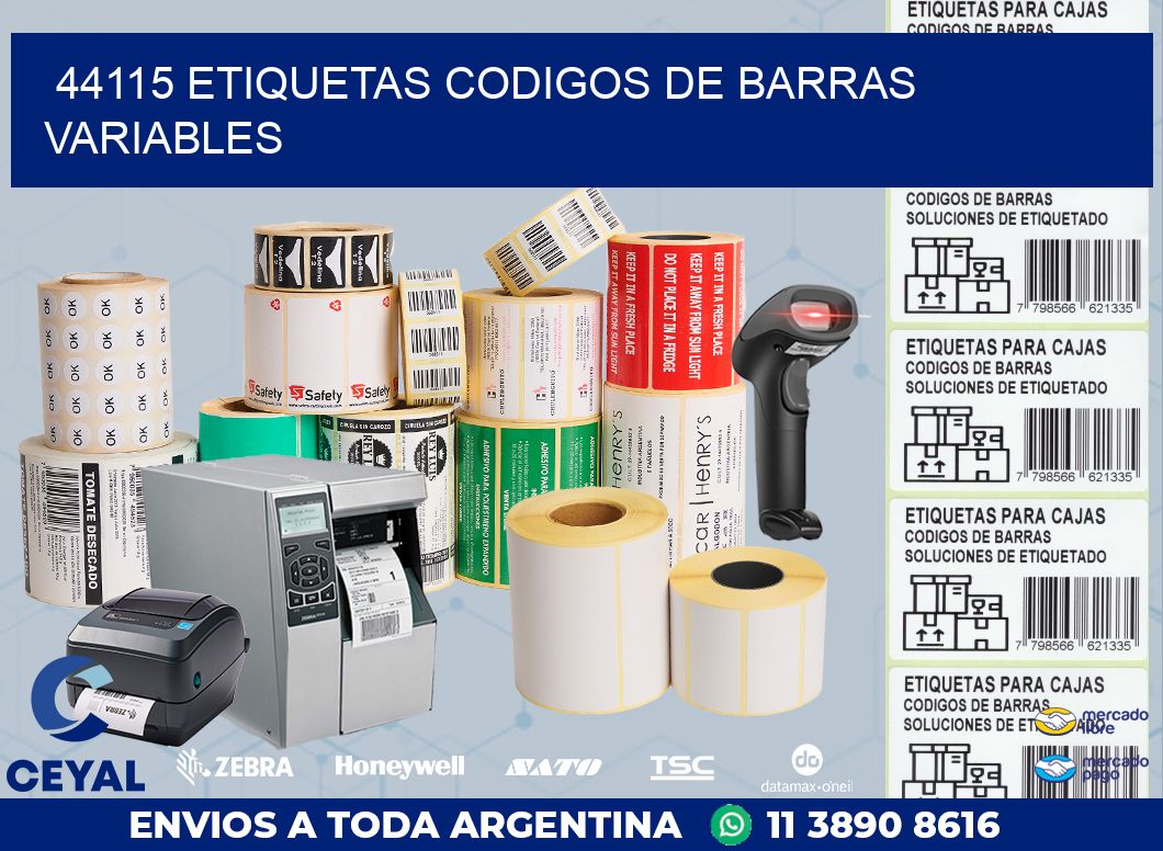 44115 ETIQUETAS CODIGOS DE BARRAS VARIABLES