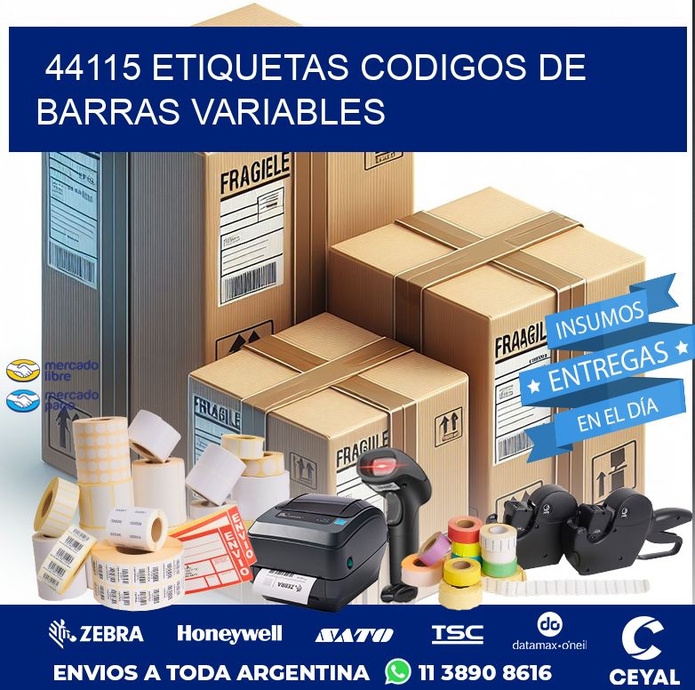 44115 ETIQUETAS CODIGOS DE BARRAS VARIABLES