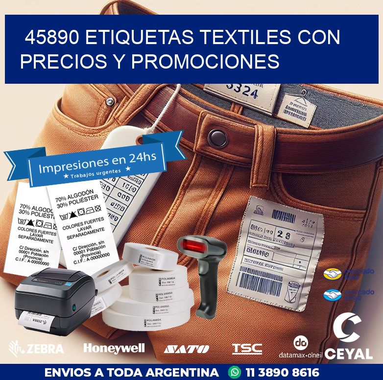 45890 ETIQUETAS TEXTILES CON PRECIOS Y PROMOCIONES