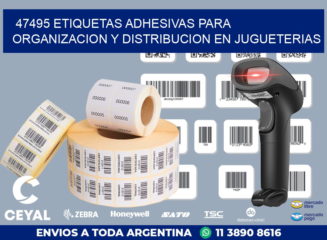 47495 ETIQUETAS ADHESIVAS PARA ORGANIZACION Y DISTRIBUCION EN JUGUETERIAS
