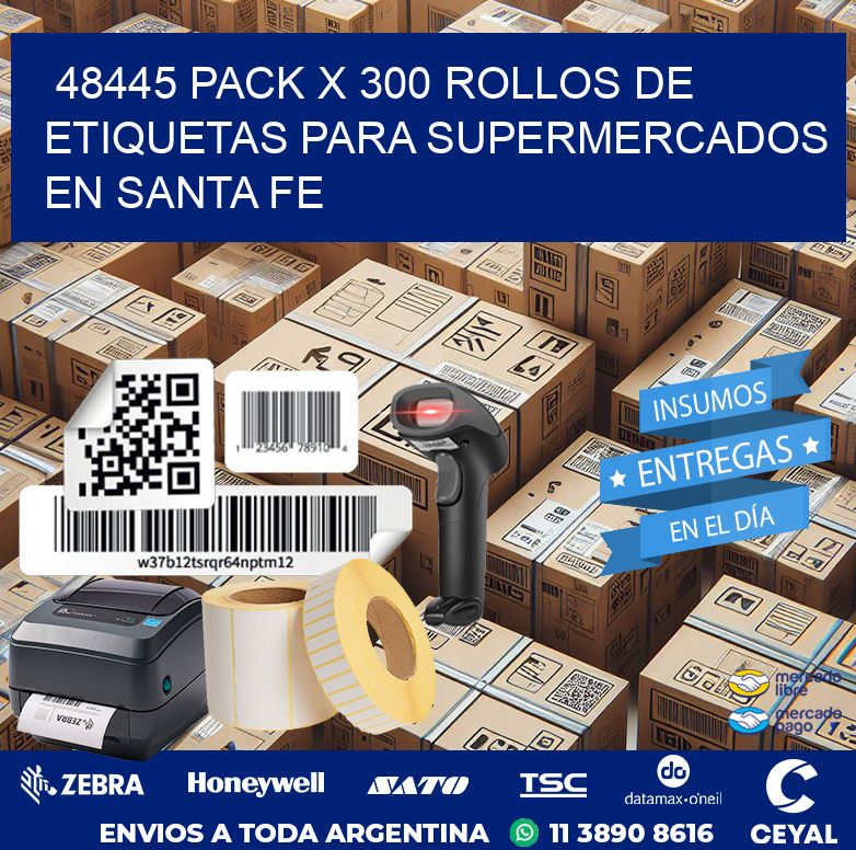 48445 PACK X 300 ROLLOS DE ETIQUETAS PARA SUPERMERCADOS EN SANTA FE