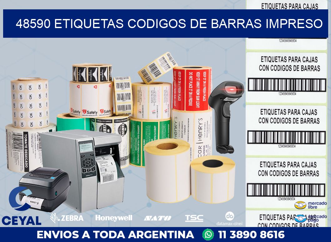48590 ETIQUETAS CODIGOS DE BARRAS IMPRESO
