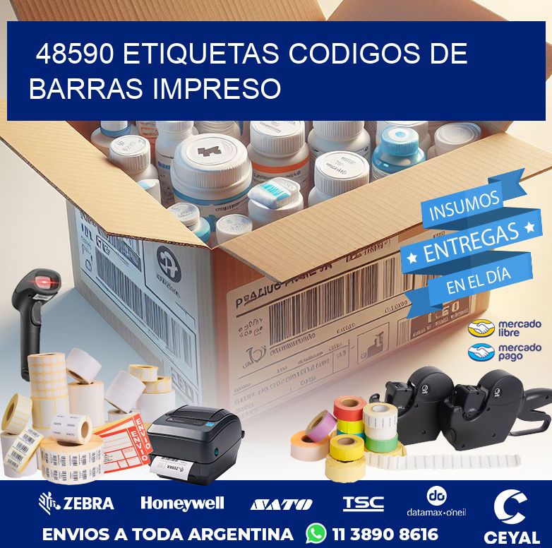 48590 ETIQUETAS CODIGOS DE BARRAS IMPRESO
