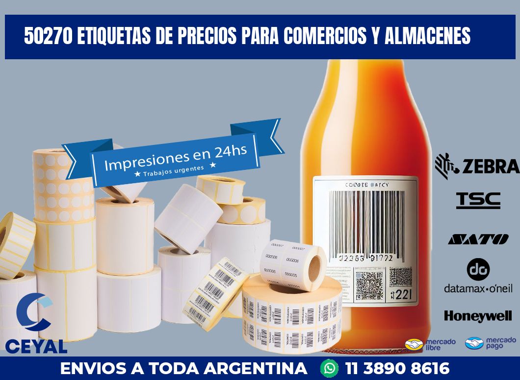 50270 ETIQUETAS DE PRECIOS PARA COMERCIOS Y ALMACENES