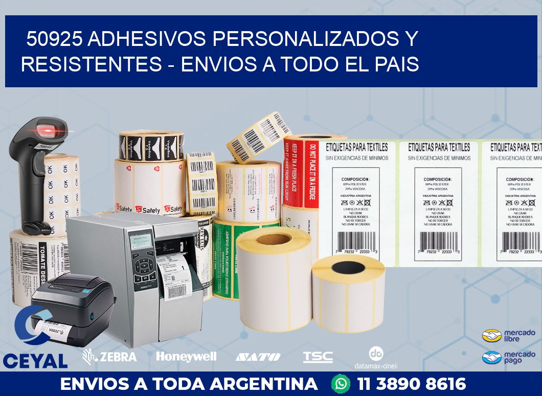 50925 ADHESIVOS PERSONALIZADOS Y RESISTENTES - ENVIOS A TODO EL PAIS