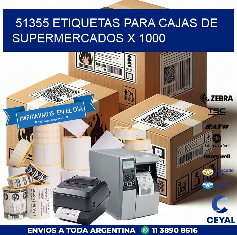 51355 ETIQUETAS PARA CAJAS DE SUPERMERCADOS X 1000