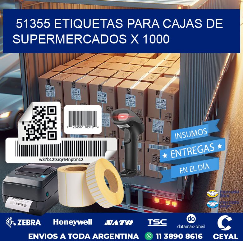 51355 ETIQUETAS PARA CAJAS DE SUPERMERCADOS X 1000