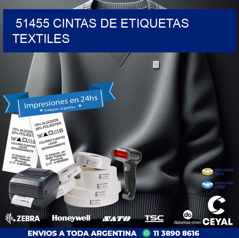 51455 CINTAS DE ETIQUETAS TEXTILES
