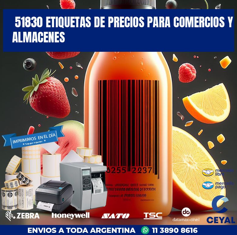 51830 ETIQUETAS DE PRECIOS PARA COMERCIOS Y ALMACENES