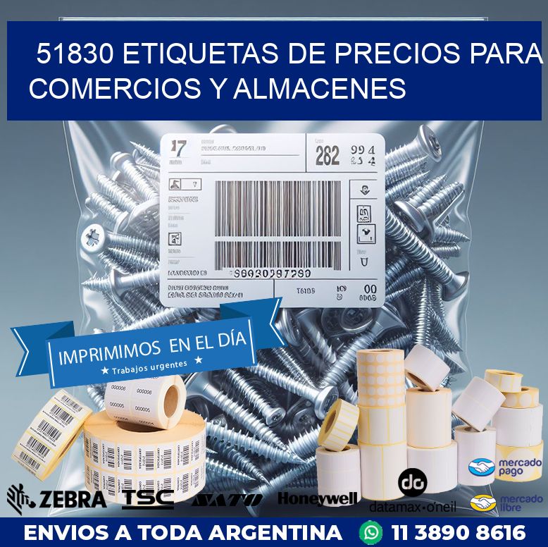 51830 ETIQUETAS DE PRECIOS PARA COMERCIOS Y ALMACENES