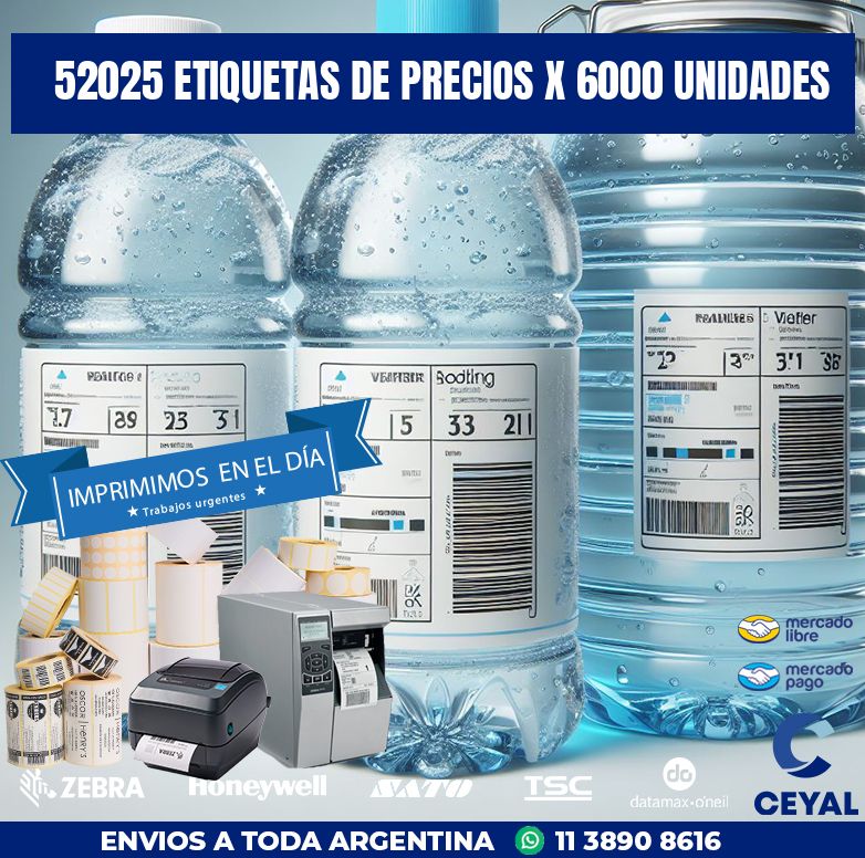 52025 ETIQUETAS DE PRECIOS X 6000 UNIDADES