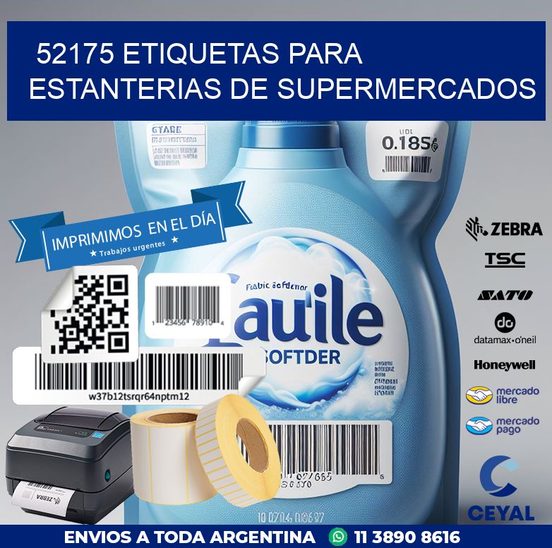 52175 ETIQUETAS PARA ESTANTERIAS DE SUPERMERCADOS