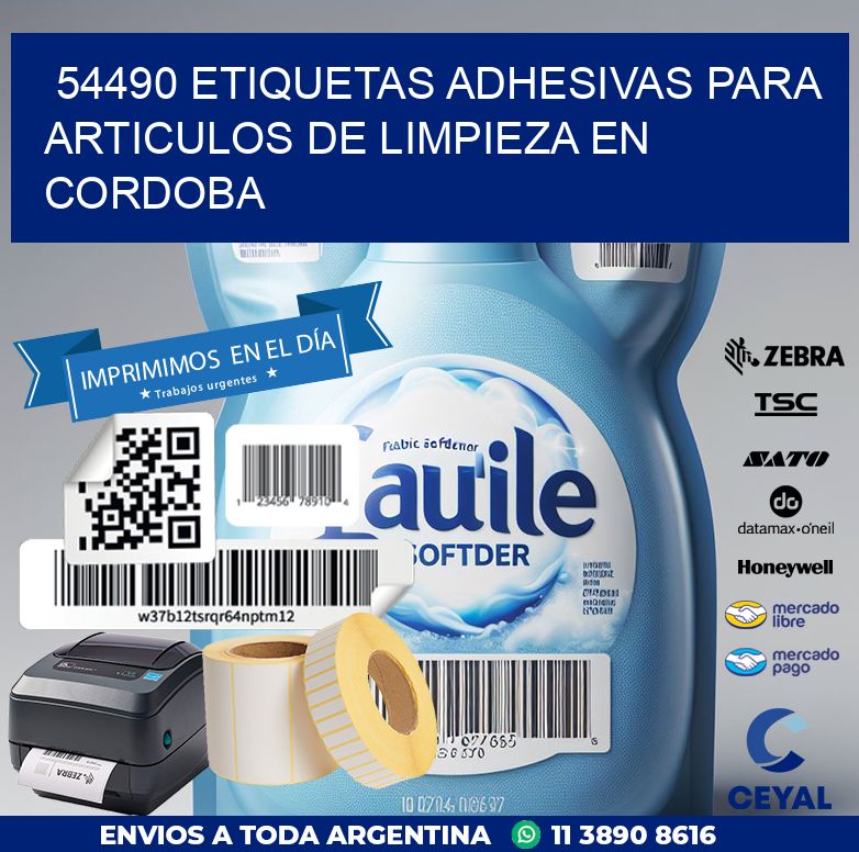54490 ETIQUETAS ADHESIVAS PARA ARTICULOS DE LIMPIEZA EN CORDOBA