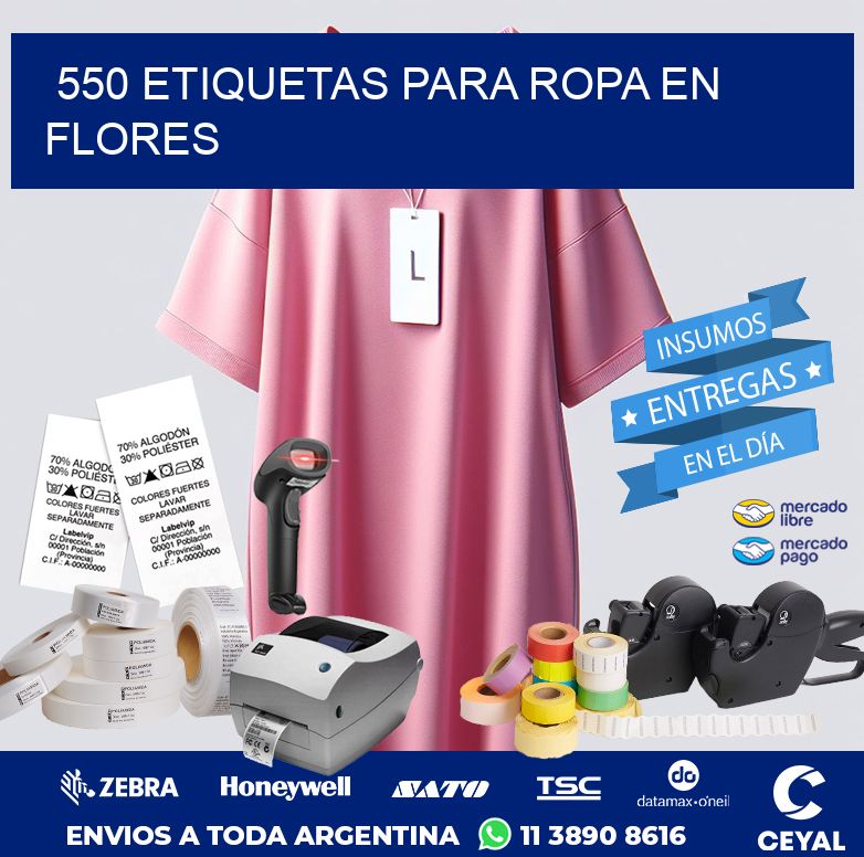 550 ETIQUETAS PARA ROPA EN FLORES