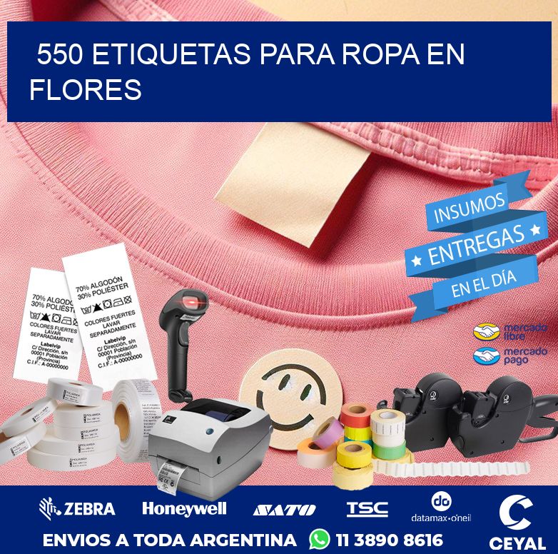 550 ETIQUETAS PARA ROPA EN FLORES
