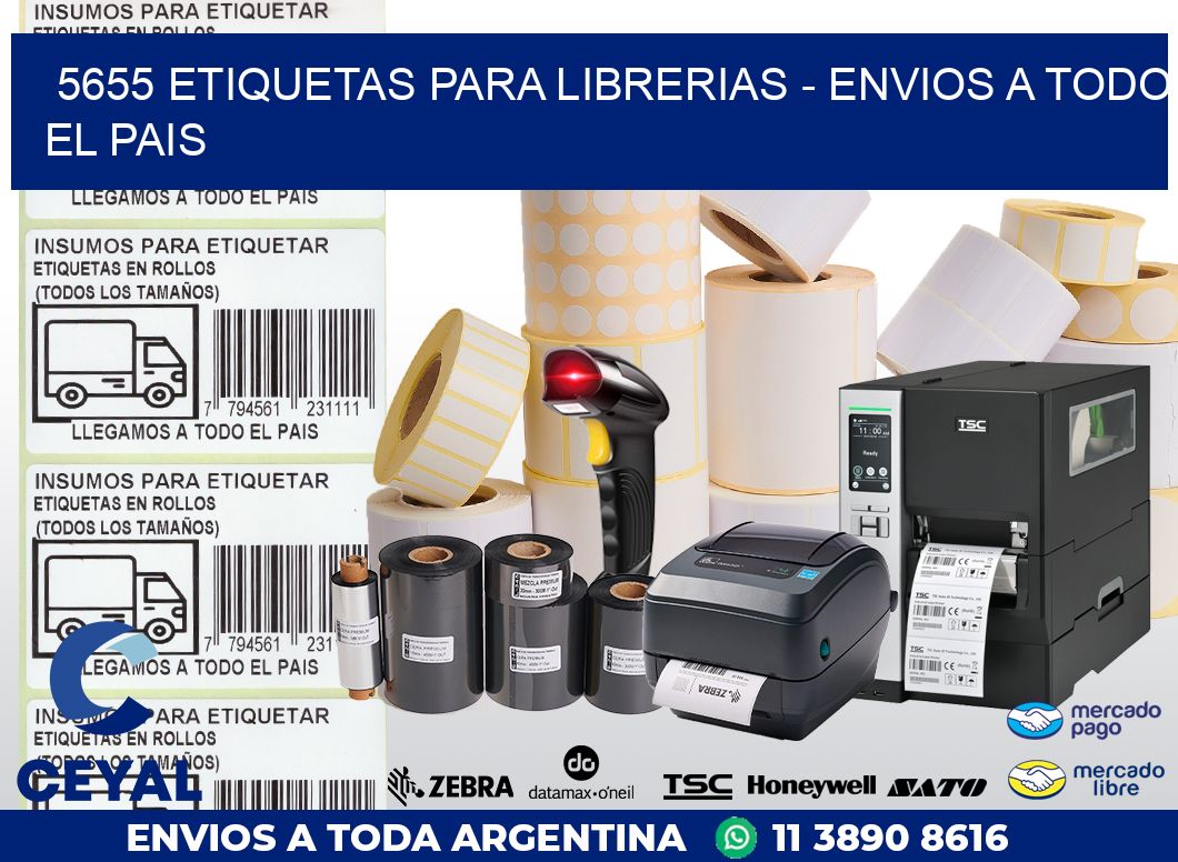 5655 ETIQUETAS PARA LIBRERIAS - ENVIOS A TODO EL PAIS