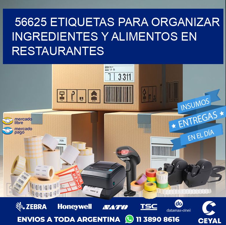 56625 ETIQUETAS PARA ORGANIZAR INGREDIENTES Y ALIMENTOS EN RESTAURANTES