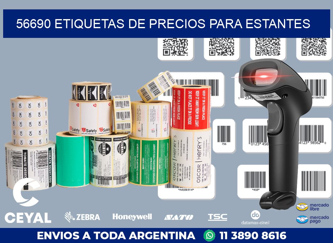 56690 ETIQUETAS DE PRECIOS PARA ESTANTES
