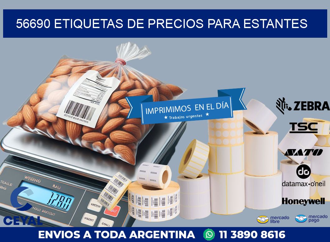 56690 ETIQUETAS DE PRECIOS PARA ESTANTES