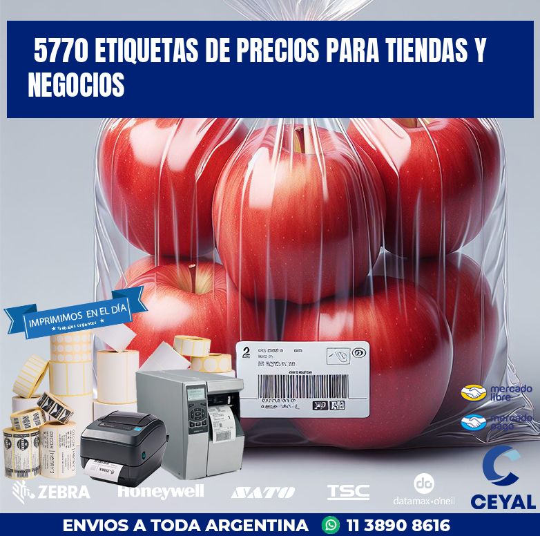 5770 ETIQUETAS DE PRECIOS PARA TIENDAS Y NEGOCIOS