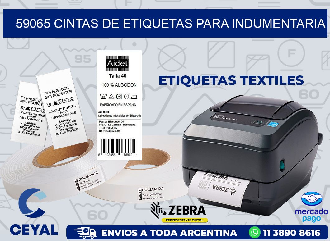 59065 CINTAS DE ETIQUETAS PARA INDUMENTARIA