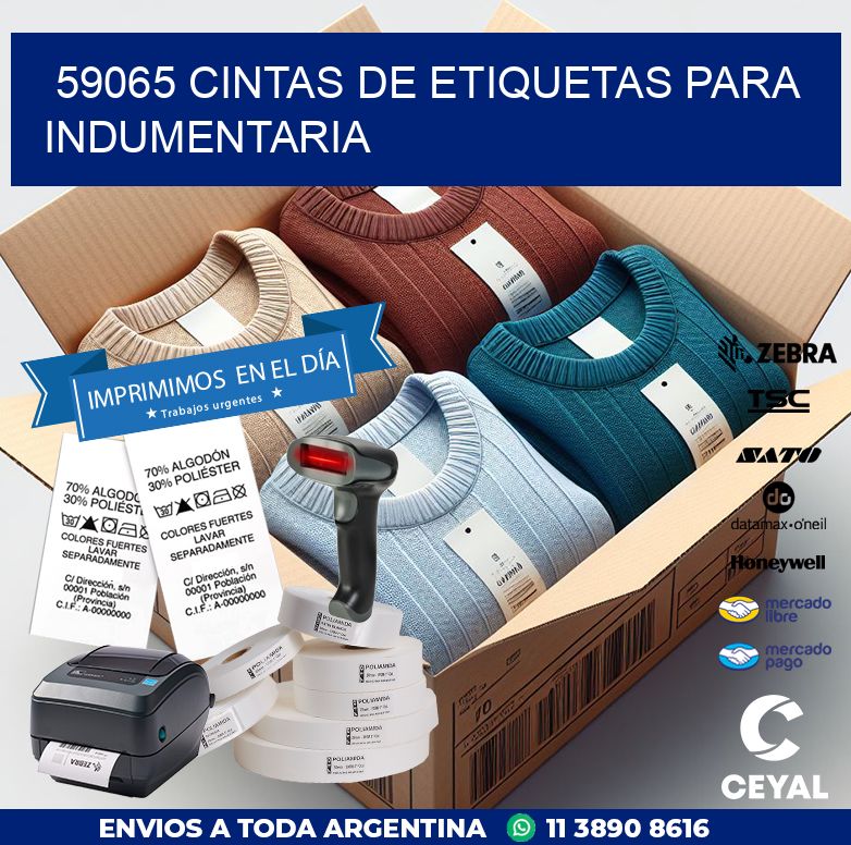 59065 CINTAS DE ETIQUETAS PARA INDUMENTARIA
