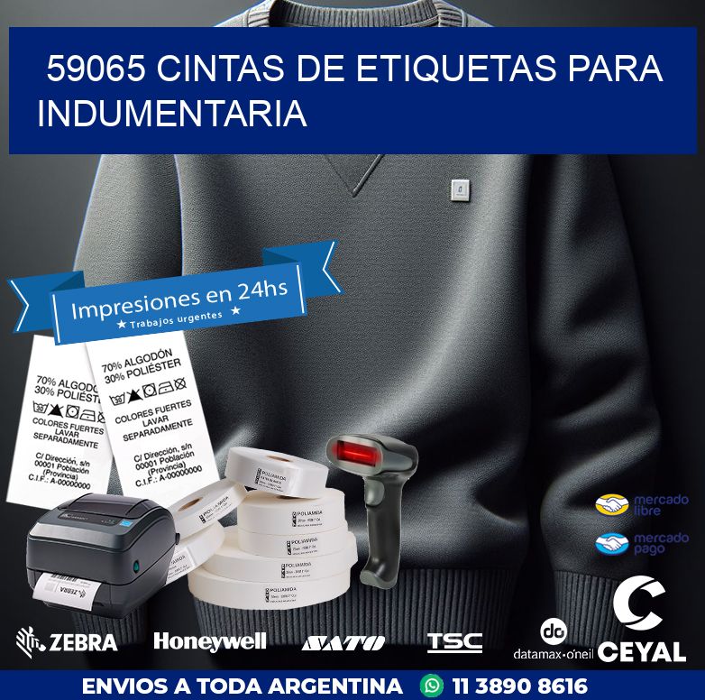 59065 CINTAS DE ETIQUETAS PARA INDUMENTARIA