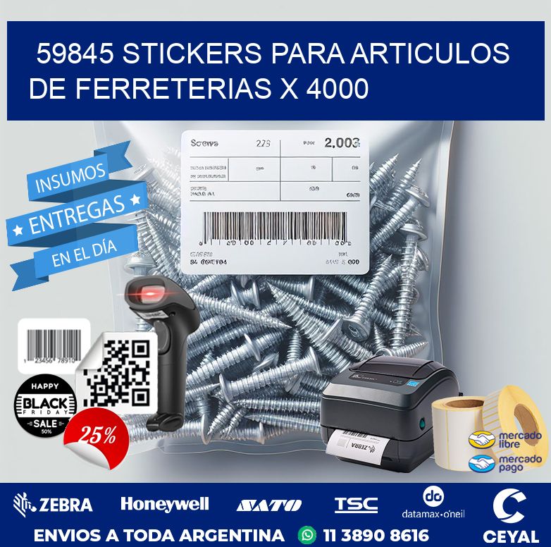 59845 STICKERS PARA ARTICULOS DE FERRETERIAS X 4000