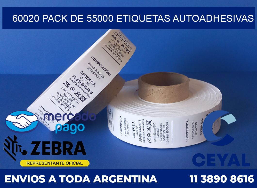 60020 PACK DE 55000 ETIQUETAS AUTOADHESIVAS