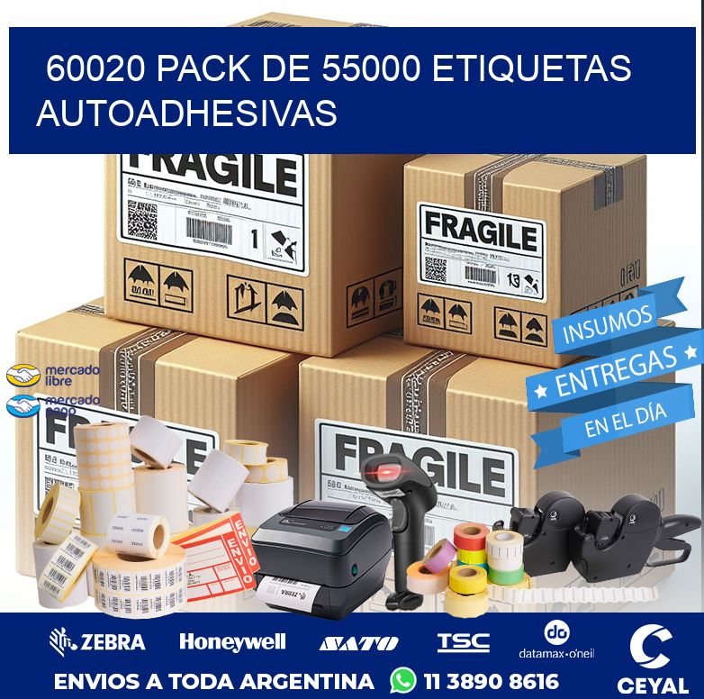 60020 PACK DE 55000 ETIQUETAS AUTOADHESIVAS