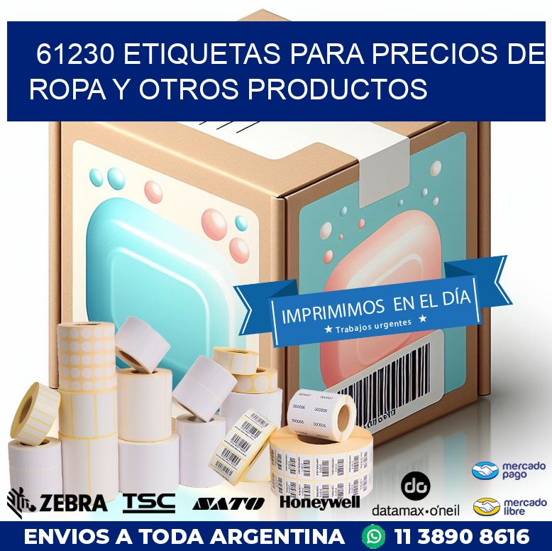 61230 ETIQUETAS PARA PRECIOS DE ROPA Y OTROS PRODUCTOS