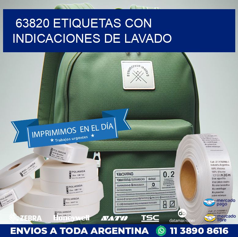 63820 ETIQUETAS CON INDICACIONES DE LAVADO