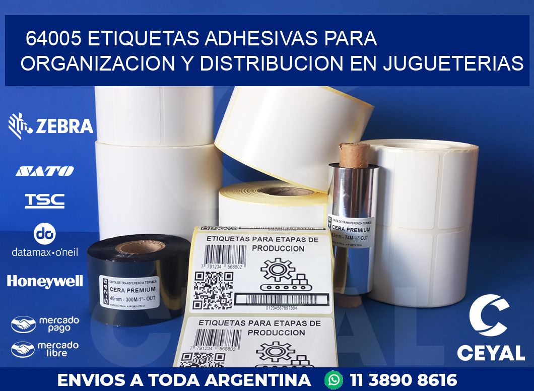 64005 ETIQUETAS ADHESIVAS PARA ORGANIZACION Y DISTRIBUCION EN JUGUETERIAS