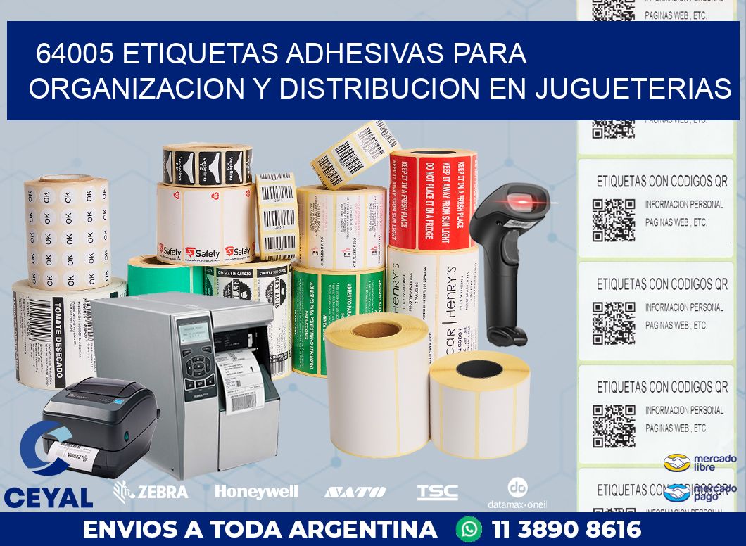 64005 ETIQUETAS ADHESIVAS PARA ORGANIZACION Y DISTRIBUCION EN JUGUETERIAS