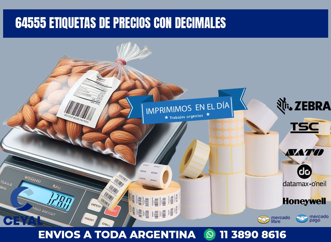 64555 ETIQUETAS DE PRECIOS CON DECIMALES