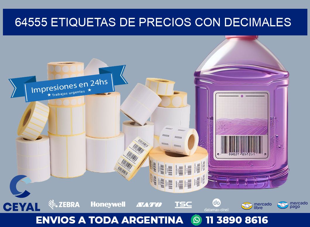 64555 ETIQUETAS DE PRECIOS CON DECIMALES