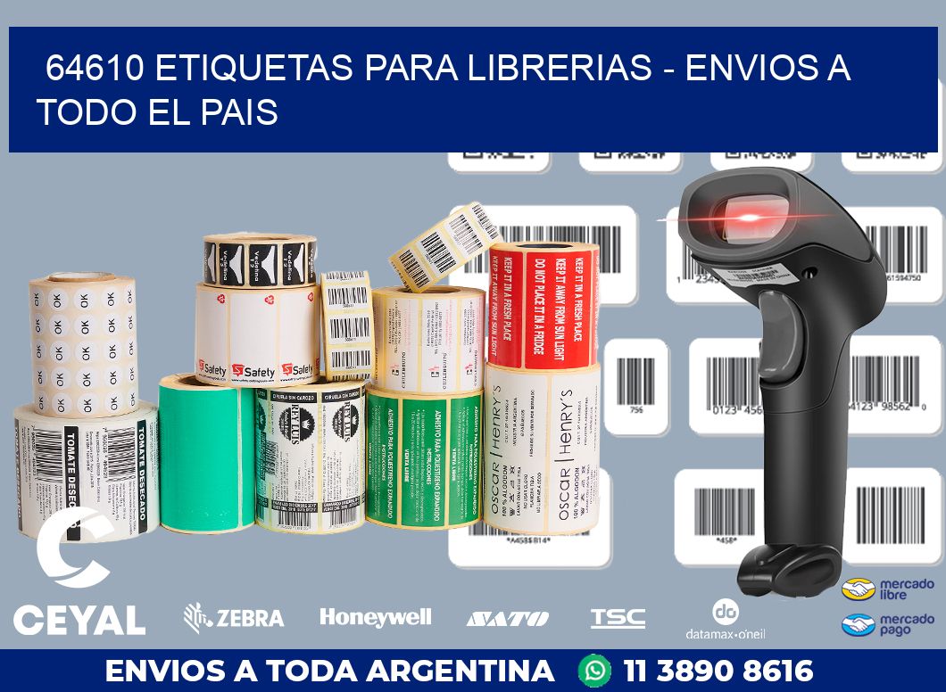 64610 ETIQUETAS PARA LIBRERIAS - ENVIOS A TODO EL PAIS