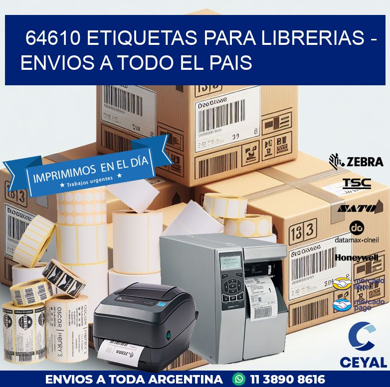 64610 ETIQUETAS PARA LIBRERIAS - ENVIOS A TODO EL PAIS