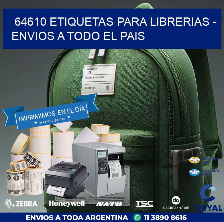 64610 ETIQUETAS PARA LIBRERIAS – ENVIOS A TODO EL PAIS