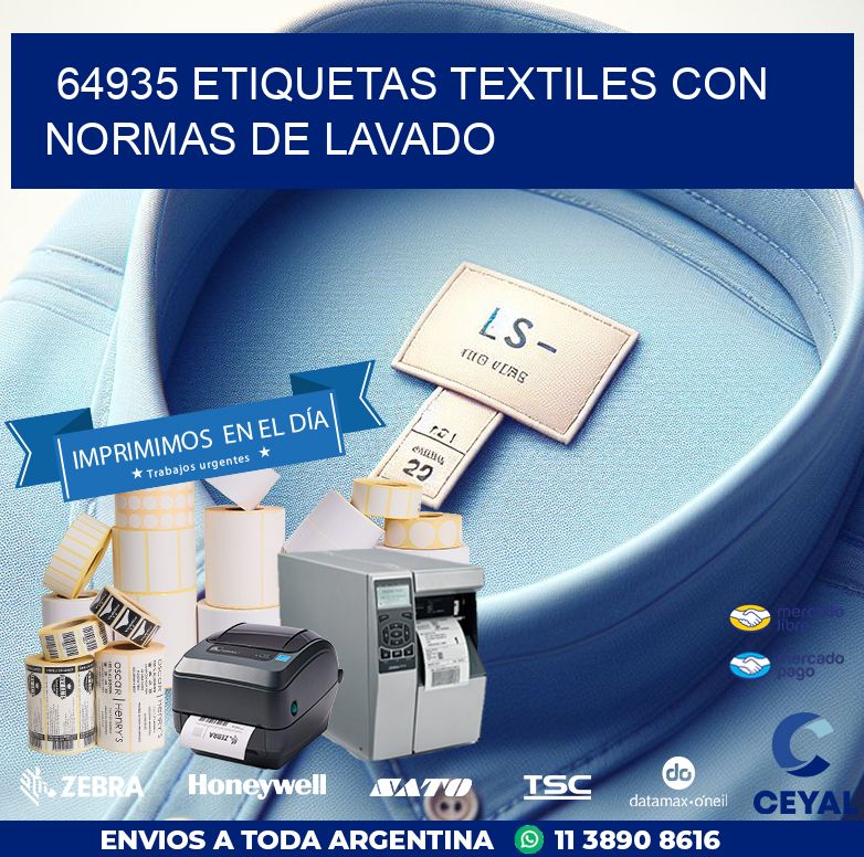 64935 ETIQUETAS TEXTILES CON NORMAS DE LAVADO