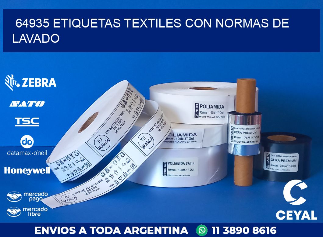 64935 ETIQUETAS TEXTILES CON NORMAS DE LAVADO